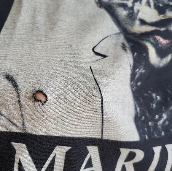 Marilyn Manson Rare Distressed Destroyed Grunge Tour Tee Shirt Gothic - Picture 12 of 13